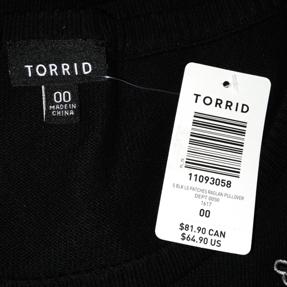 Torrid Black Sweater Patches NEW - Picture 7 of 7